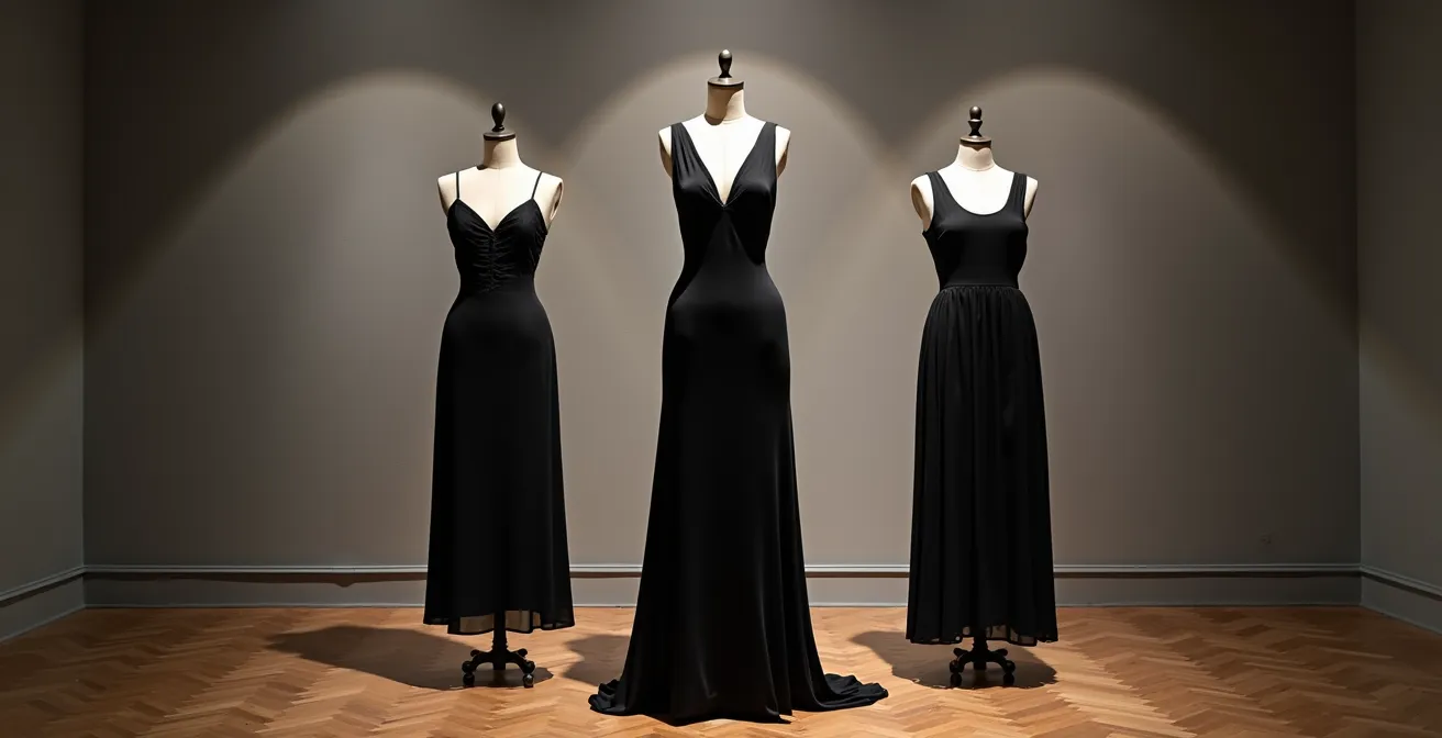 Historische Entwicklung des kleinen Schwarzen von den 1920ern bis heute in einer musealen Darstellung.