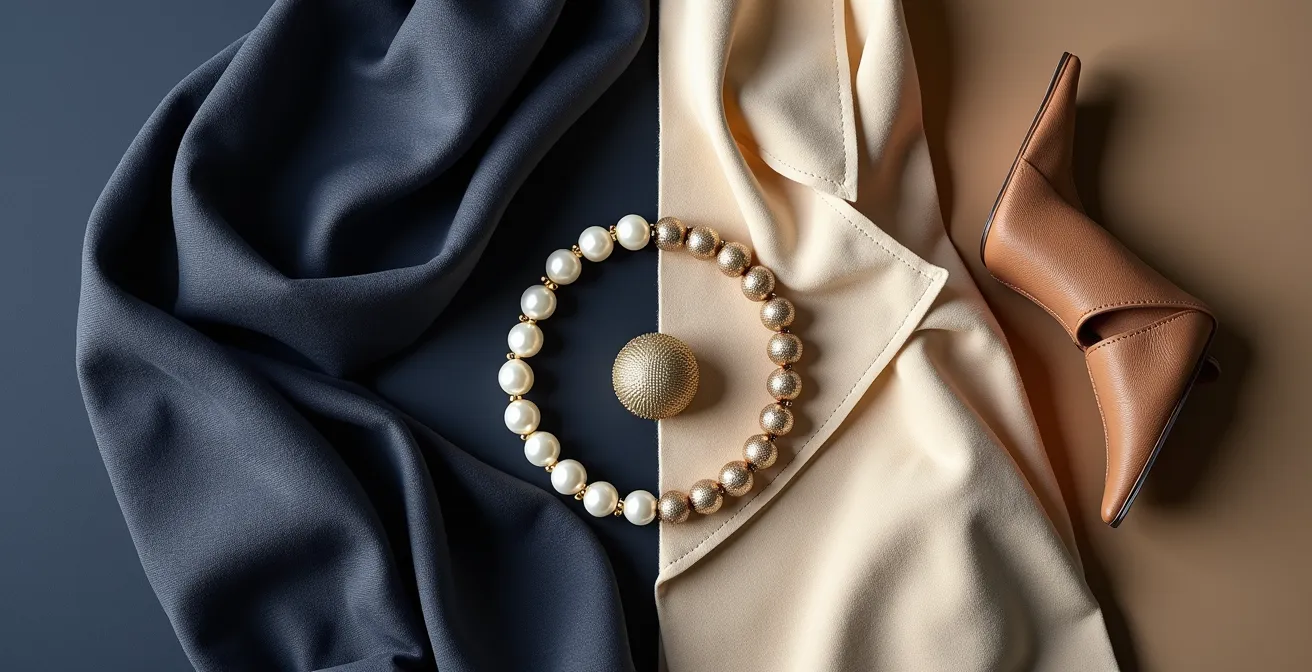 Stilvolle Gegenüberstellung französischer und deutscher Modeästhetik, die Eleganz und Präzision vereint.