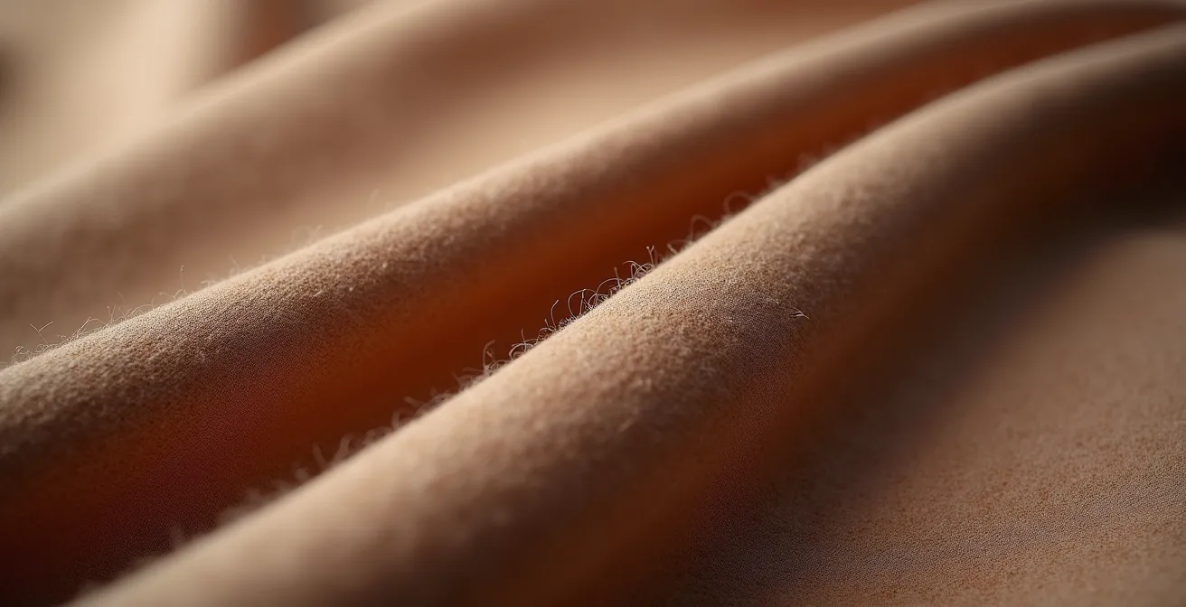 Makroaufnahme hochwertiger Anzugstoff mit perfektem Drapage und natürlichem Fall