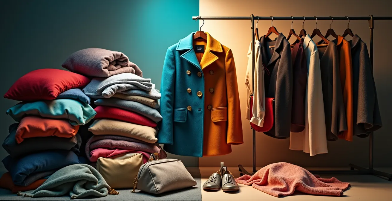 Visueller Vergleich zwischen modischen Trends und zeitloser Eleganz